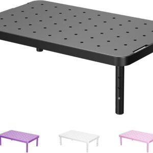 WALI Computer Monitor Stand for Desk, Adjustable Laptop Riser, Desk Monitor Stand Underneath Storage for Office, School Supplies (PTT001-B), 1 Pack, Black